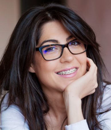 woman smiling with braces